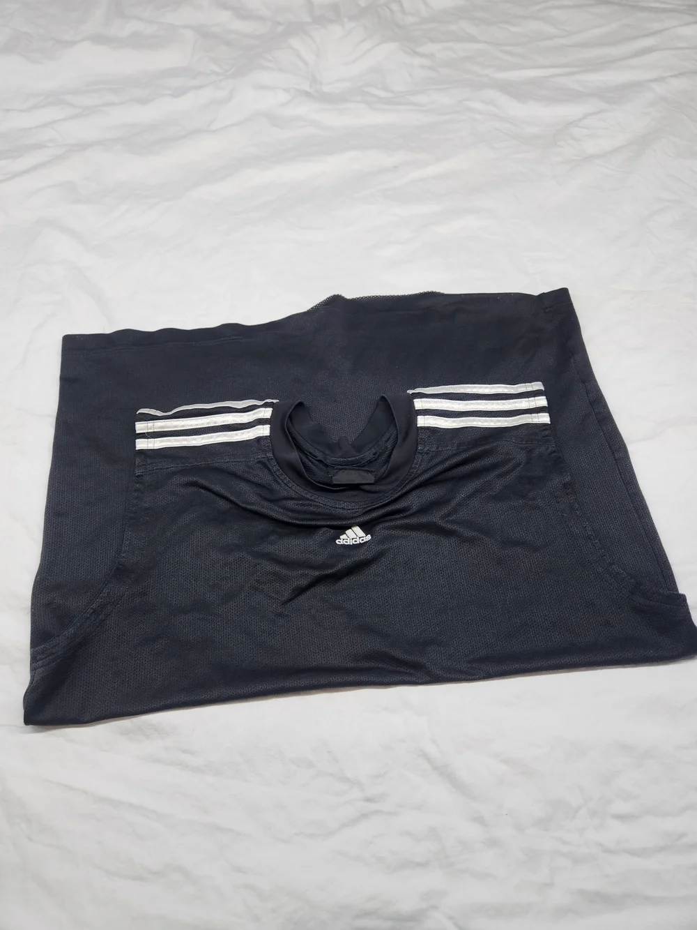 Adidas Sleeveless Athletic Tank - Black with White Stripes